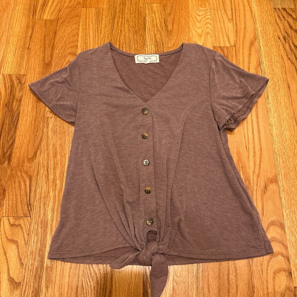 Hippie Rose Mauve Button-Down Tee